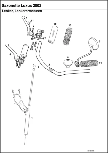 Saxonette Luxus E-Start Federgabel