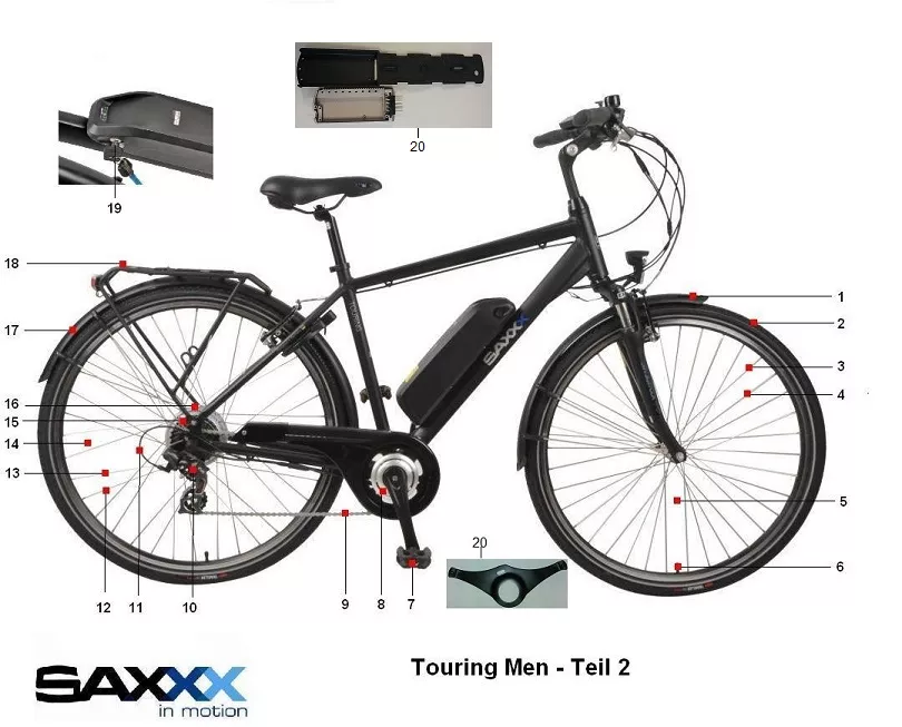 Speiche HR links SAXXX Touring Herren